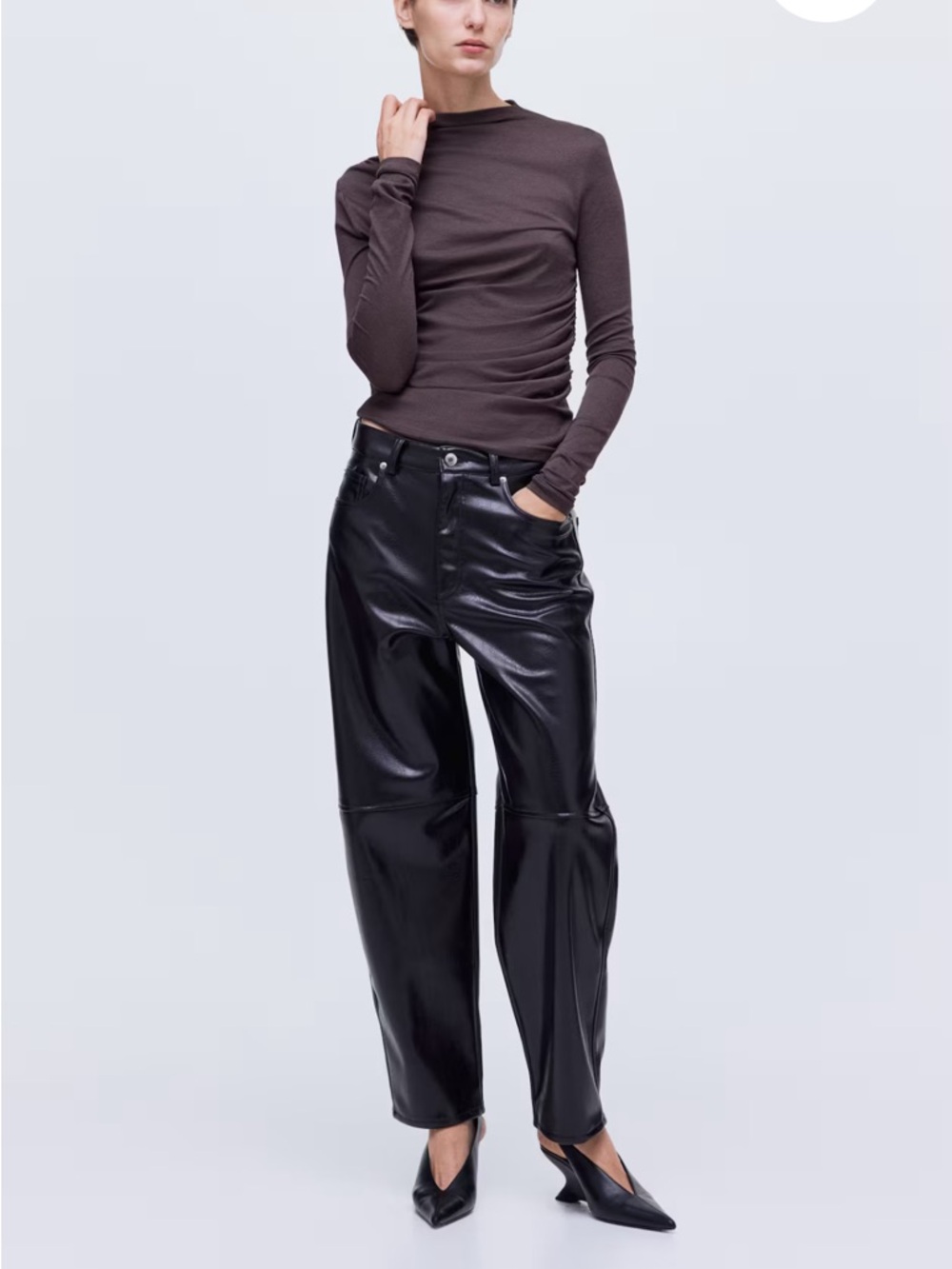 H&M Draped Silk Blend Top - Picture 5 of 6
